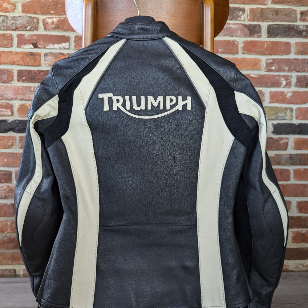 Triumph Women's leather motorcycle jacket EUC